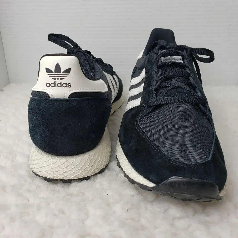 adidas Forest Grove Mens Sneaker Size 11 Black Suede Shoes